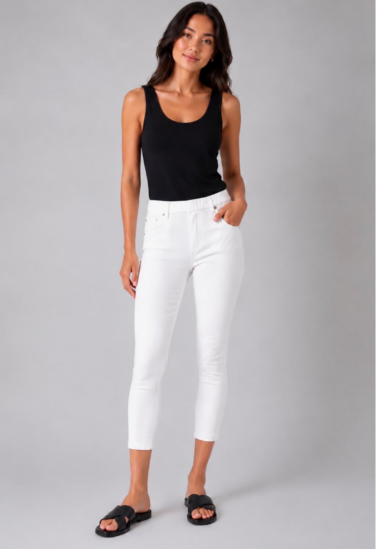 GO GIRL / CLASSIC JEGGINS 7/8 / WHITE / VBLP800