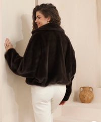 IRIS MAXI / FLUFFY JACKET / CHOCOLATE / 2073208-1