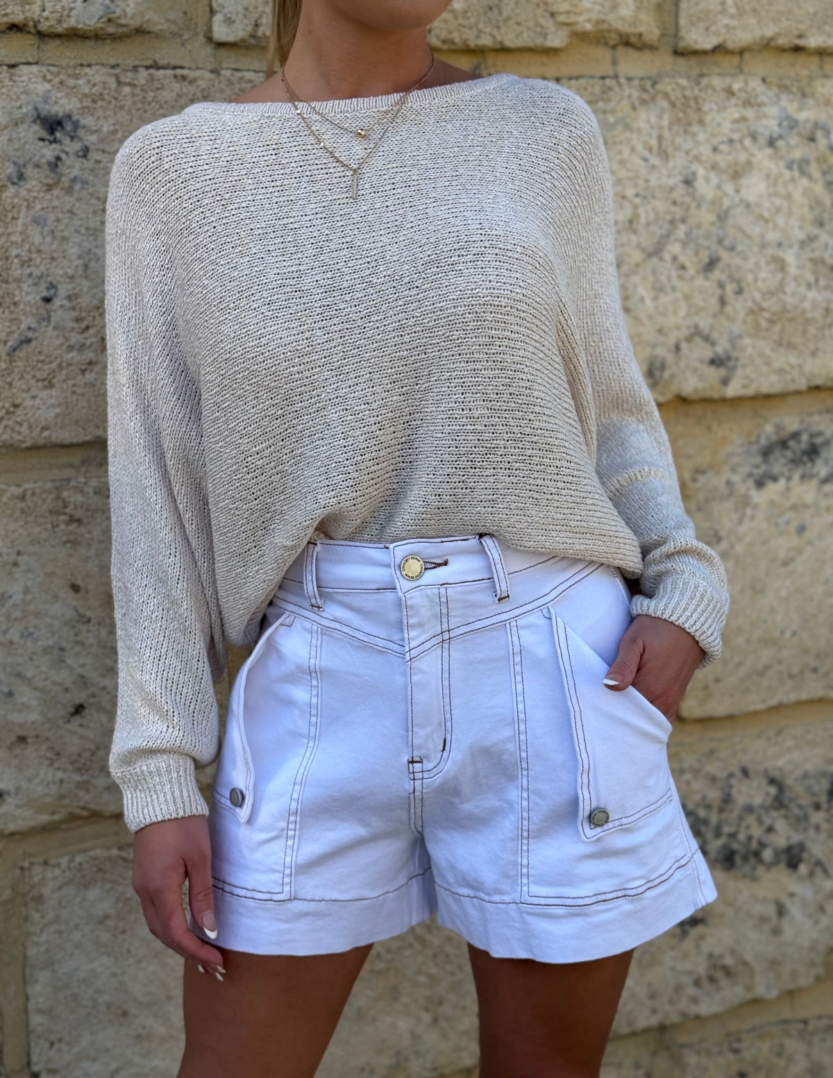 COUNTRY DENIM / SARGENT PEPPER WHITE DENIM SHORTS / CGJ1733