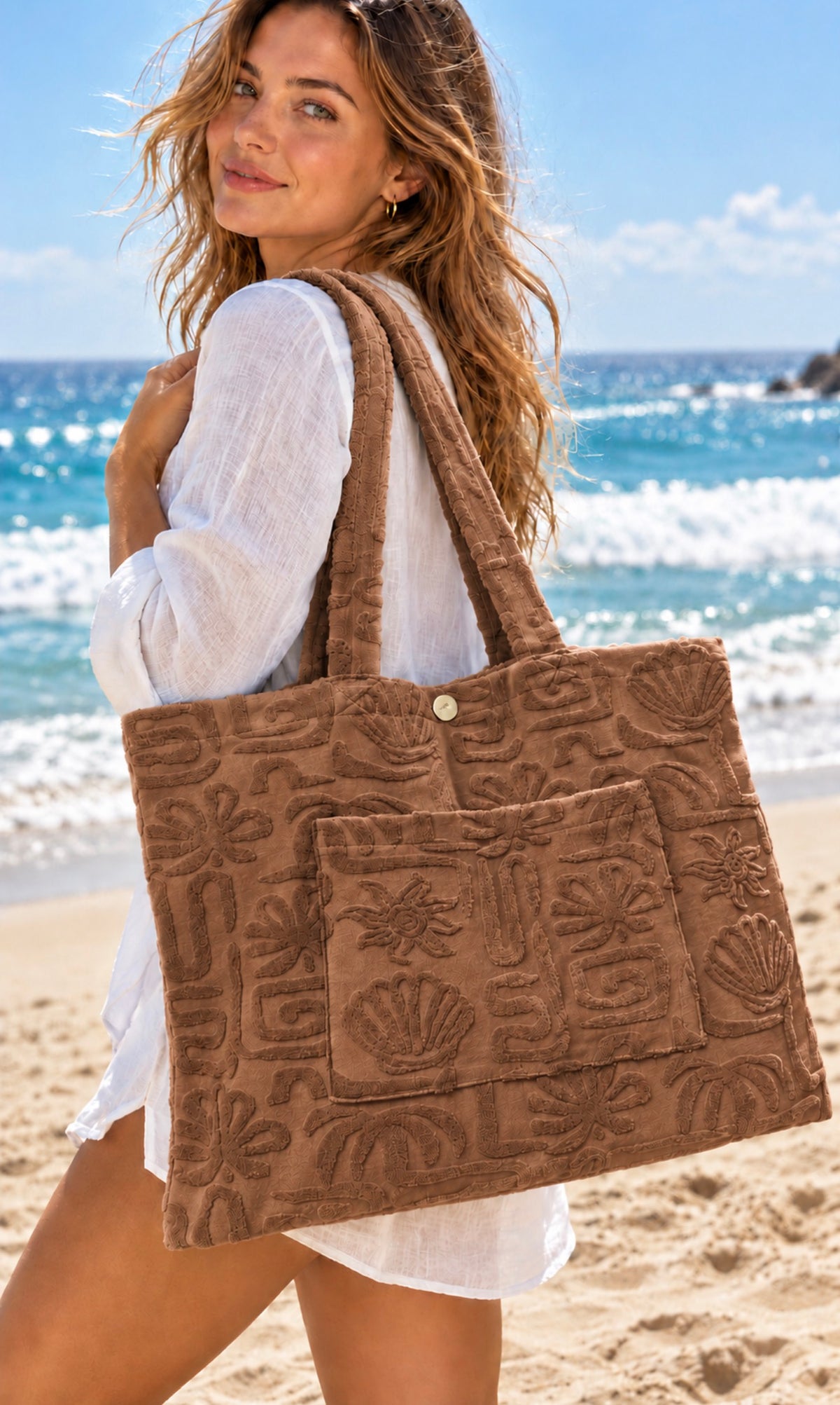 BY FRANKIE / CHOCOLATE TOWELING BAG / 1214-3