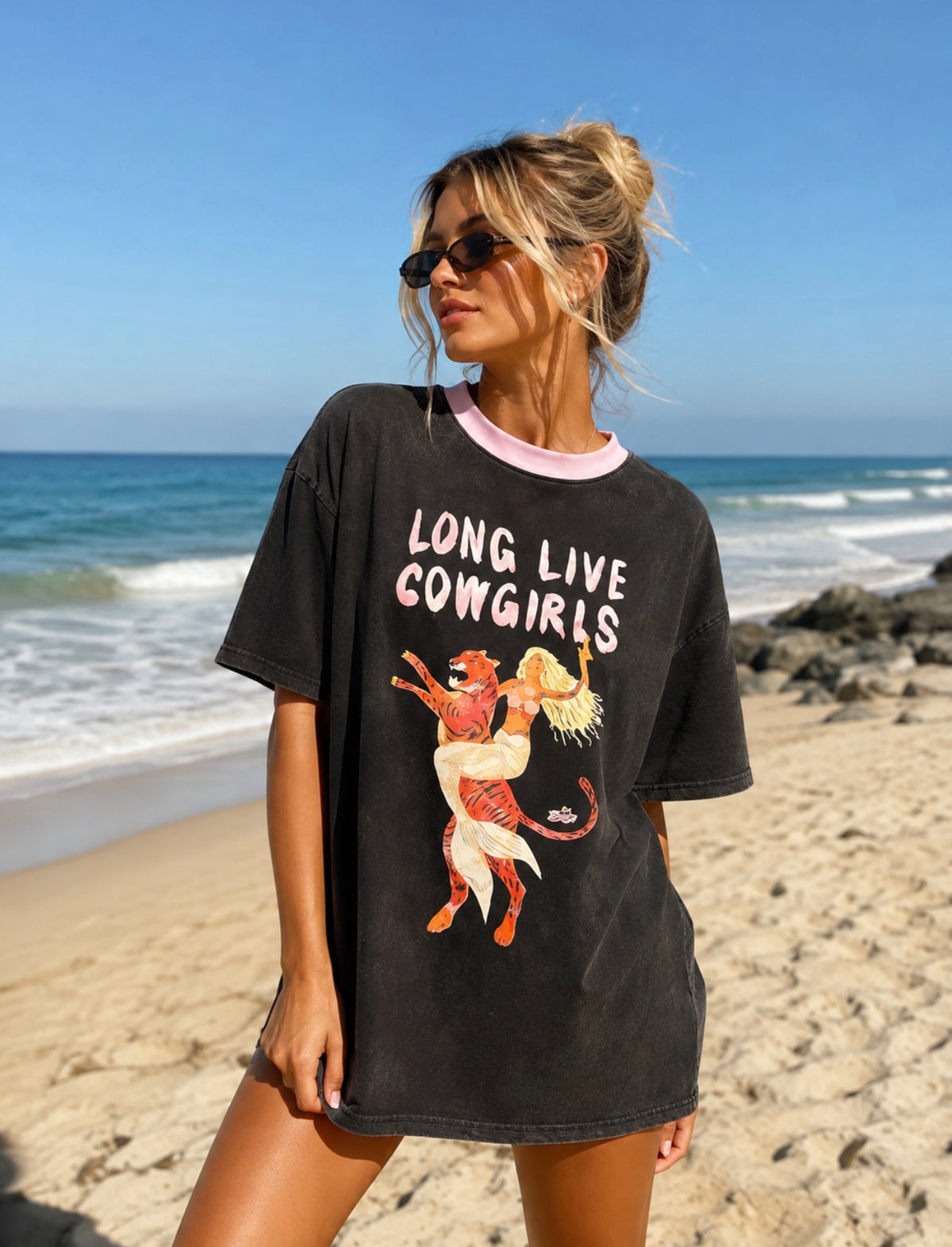 BY FRANKIE / LONG LIVE COWGIRL TEE / 610-52T