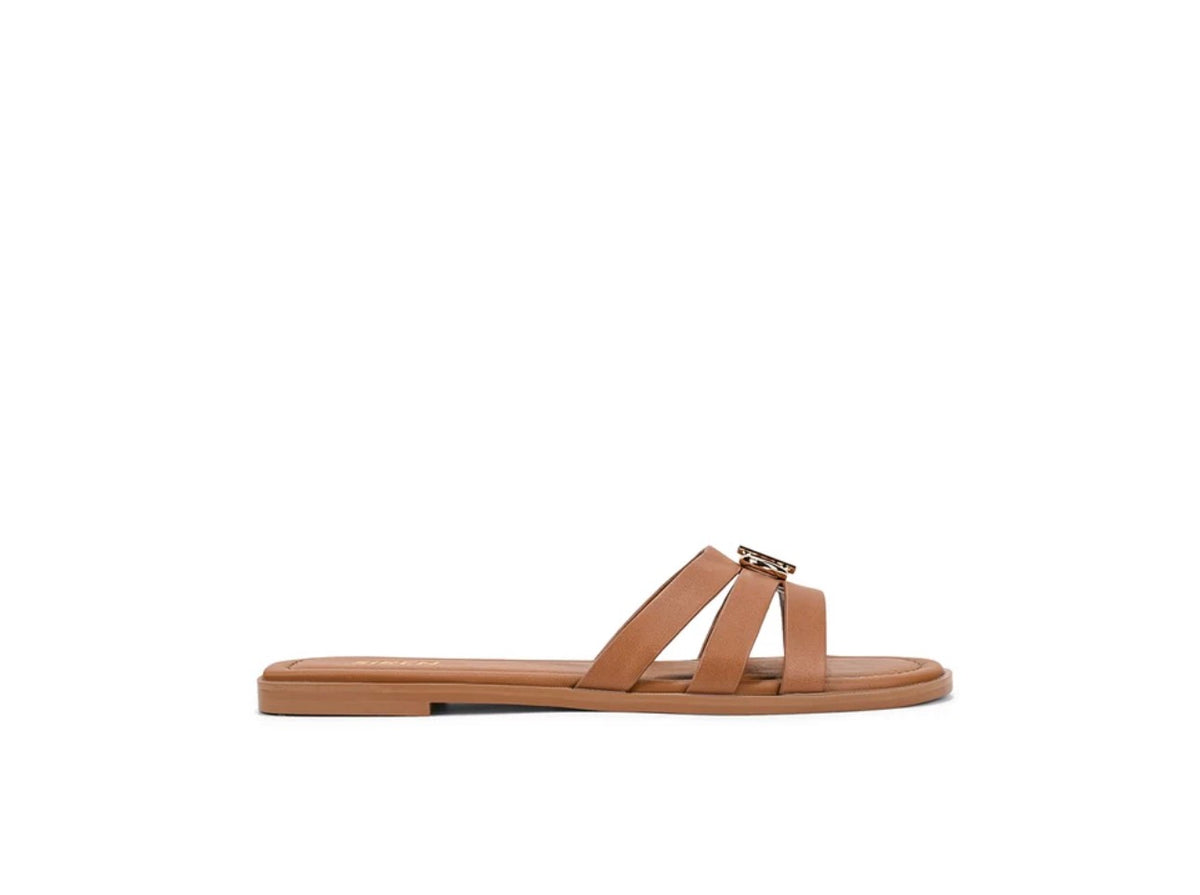 SIREN / MENA LEATHER TAN SLIDE
