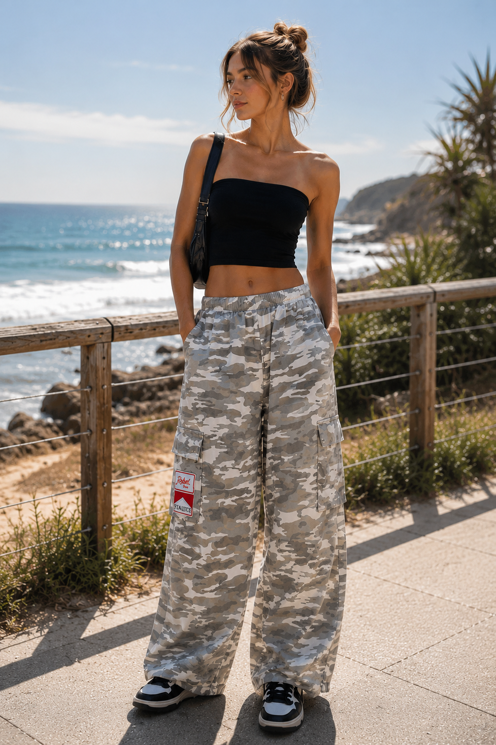 BY FRANKIE / LIGHT CAMO CARGO PANTS / 797-1