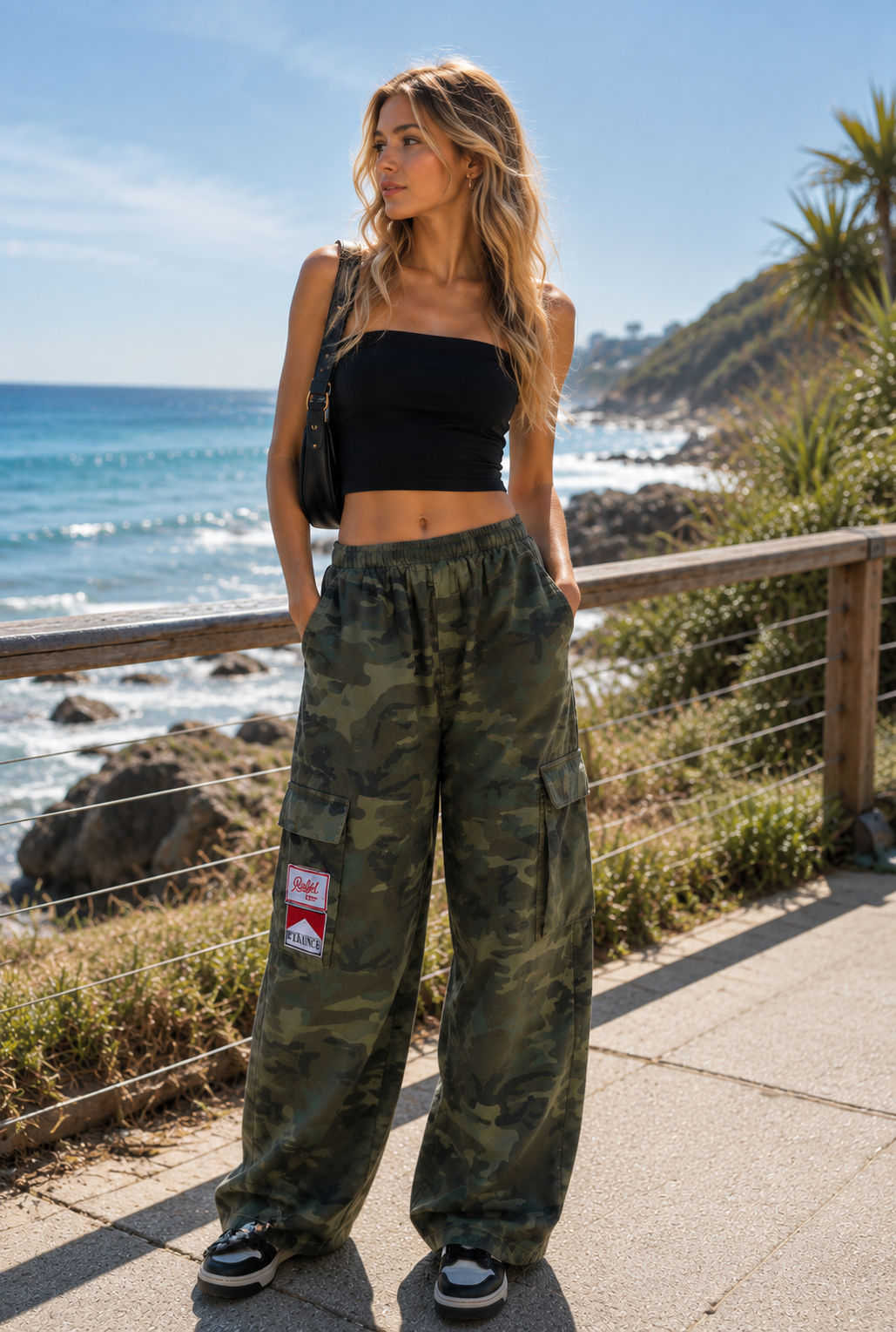 BY FRANKIE / DARK CAMO CARGO PANTS / 797-2