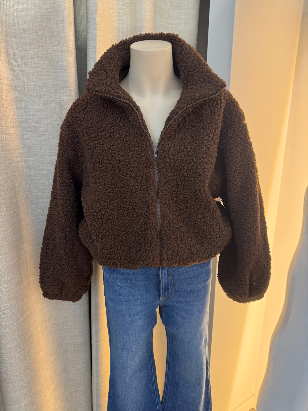 BY FRANKIE / CHOCLATE TEDDY FLEECE JACKET / 778-2
