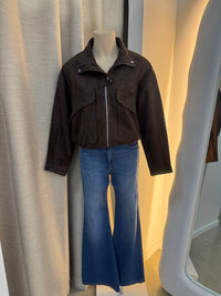 BY FRANKIE / CHOC FAUX SUEDE BOMBER JACKET / 796-3