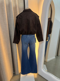 BY FRANKIE / CHOC FUNNEL NECK FAUX SUEDE JACKET / 777-43