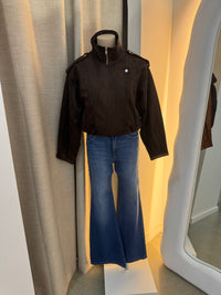 BY FRANKIE / CHOC FUNNEL NECK FAUX SUEDE JACKET / 777-43