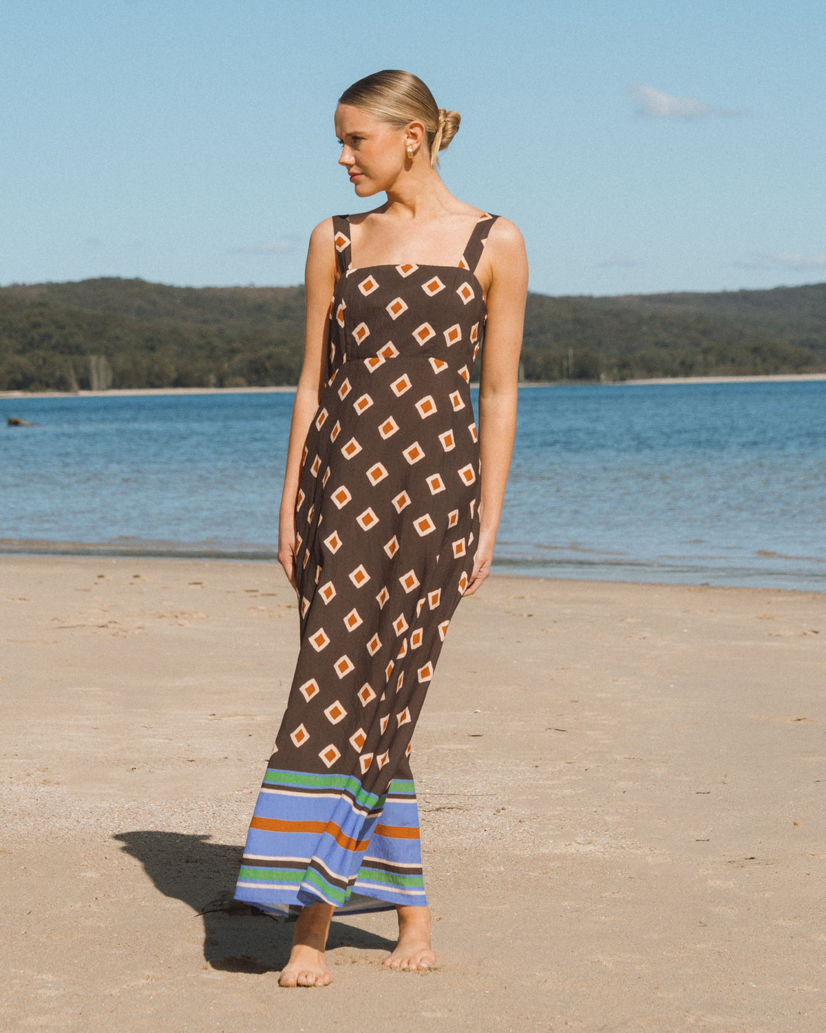 WHITE CLOSET / RESORT GEO MAXI DRESS / TFE12145