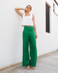 WHITE CLOSET / SPRING GREEN LINEN PANTS / TFL7581-58