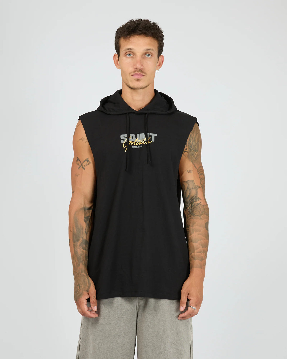SAINT GOLIATH / FIXTURE HOODED MUSCLE BLACK / 4385025