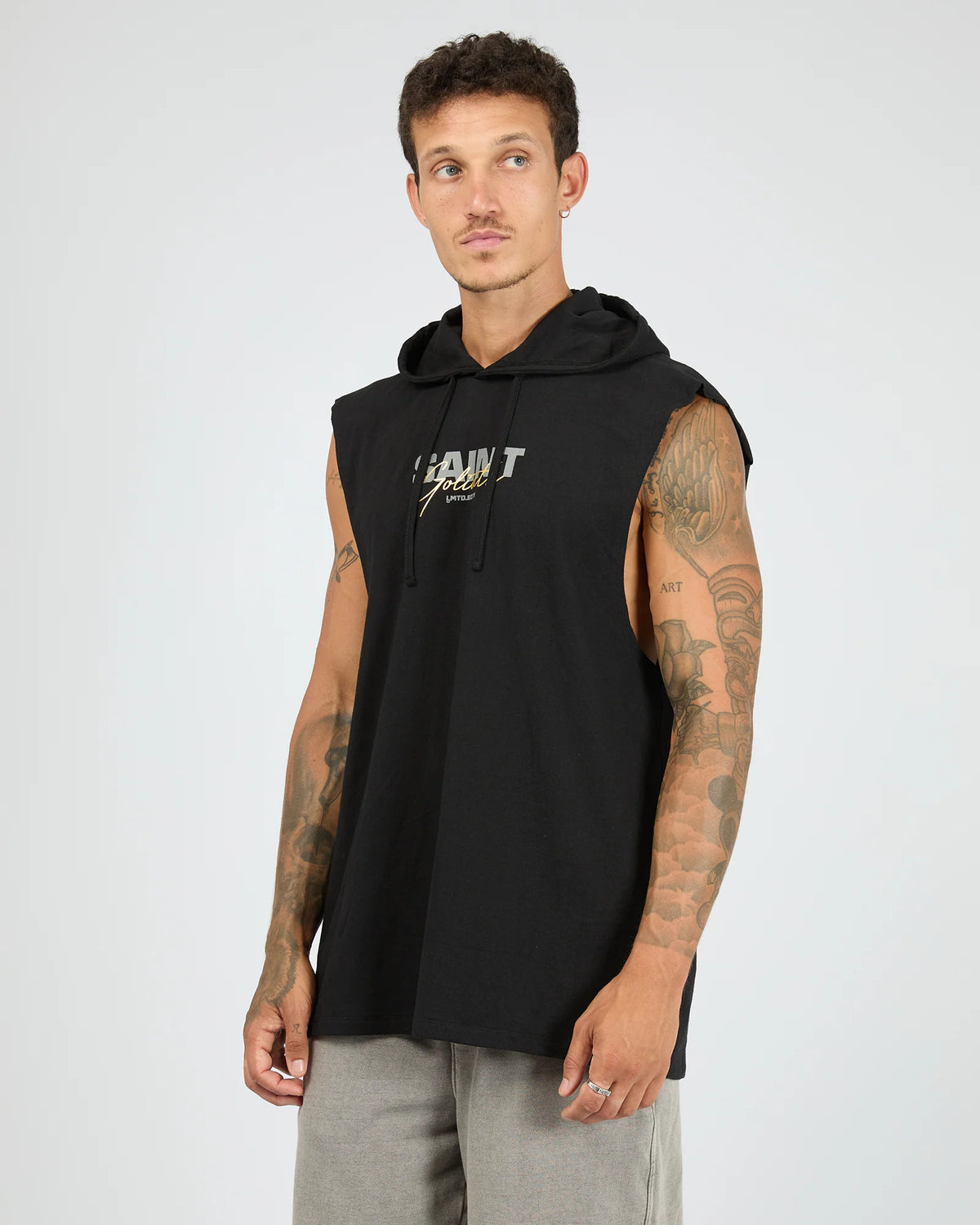 SAINT GOLIATH / FIXTURE HOODED MUSCLE BLACK / 4385025
