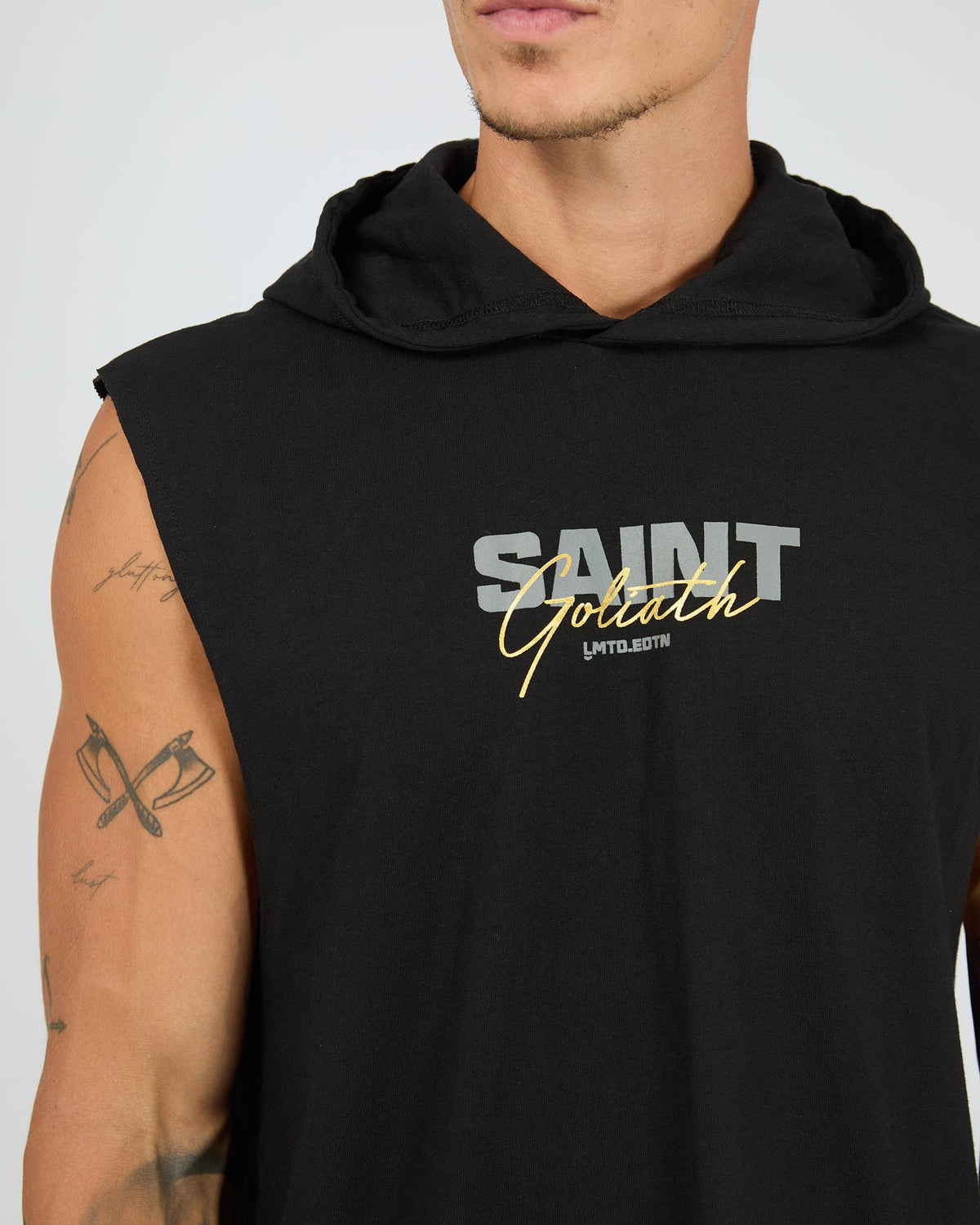 SAINT GOLIATH / FIXTURE HOODED MUSCLE BLACK / 4385025