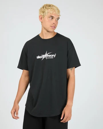 SILENT THEORY / CHAOS SCOOP TEE / WASHED BLACK / 4088112