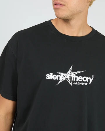 SILENT THEORY / CHAOS SCOOP TEE / WASHED BLACK / 4088112
