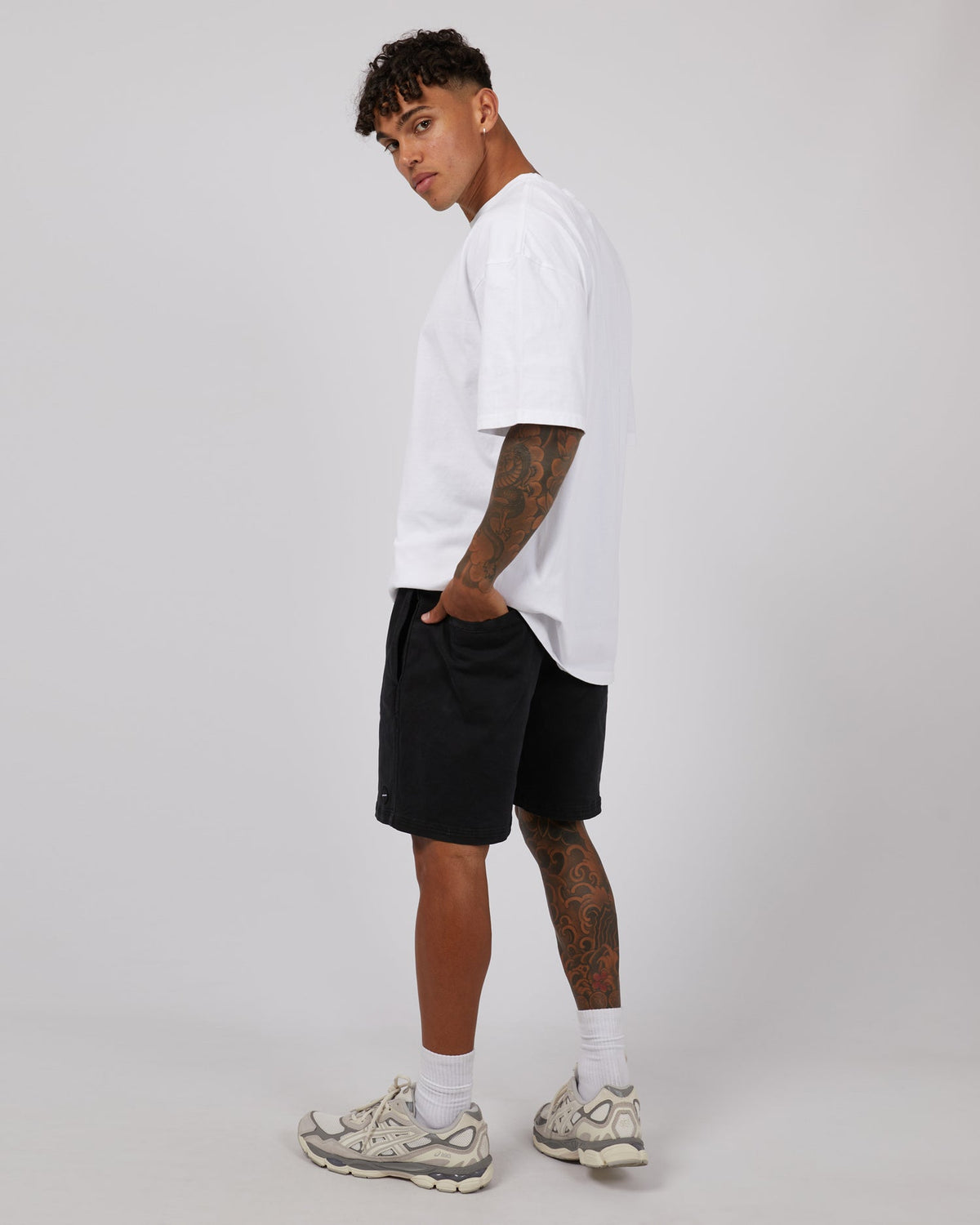SAINT GOLIATH / 17 INCH TWILL JOGGER WASHED BLACH / 4346010