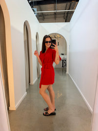 BY FRANKIE / RED TOWELLING ROBE / 799-4