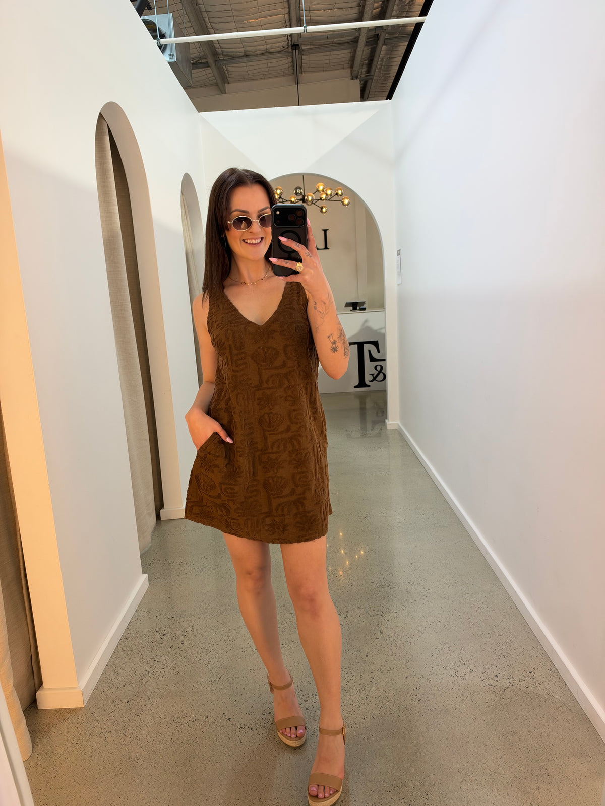 BY FRANKIE / CHOCOLATE TOWELING DRESS / 1212-3