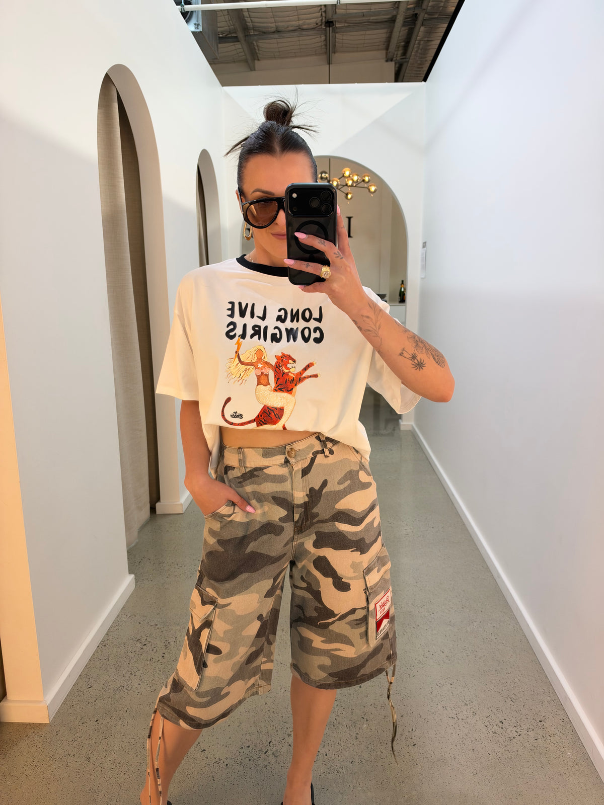 BY FRANKIE / CAMO PATCHES JORTS / 1197-2