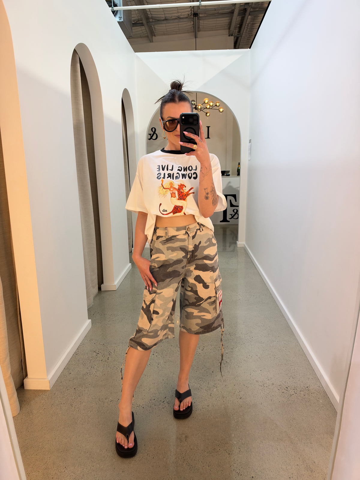BY FRANKIE / CAMO PATCHES JORTS / 1197-2
