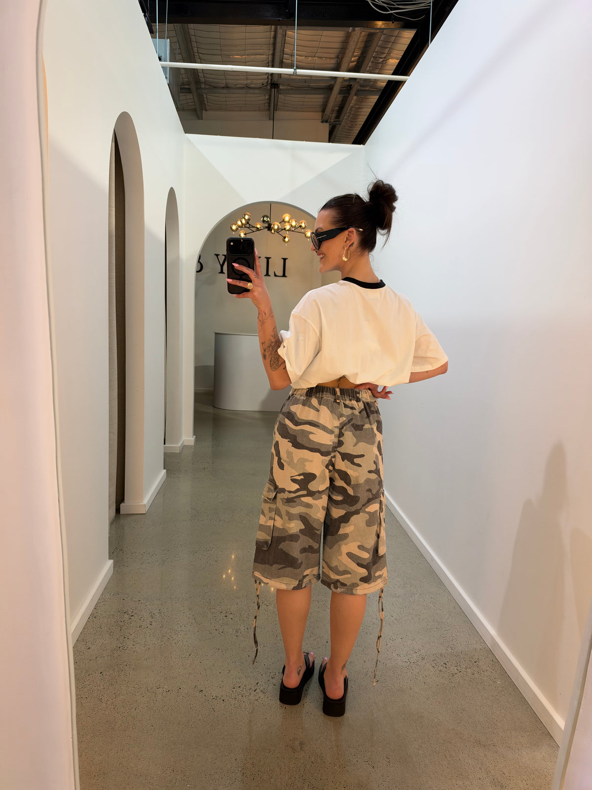 BY FRANKIE / CAMO PATCHES JORTS / 1197-2