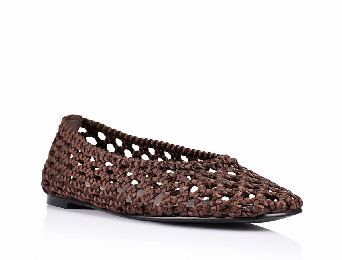 VERALI / EVAN WOVEN BALLET FLATS / CHOCOLATE BROWN