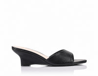 VERALI / GARNET MULE WEDGES / BLACK DISTRESSED