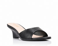 VERALI / GARNET MULE WEDGES / BLACK DISTRESSED
