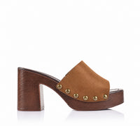 VERALI / FRANKIE CLOGS / CHESTNUT TAN MICRO