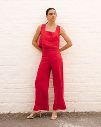WHITE CLOSET / FLIP LINEN PANTS / RED / TFL581-58