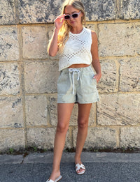 COUNTRY DENIM / COAST DRAWSTRING DENIM SHORTS / WGR / CGJ1856S