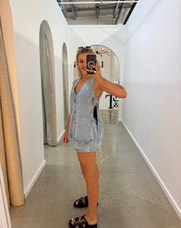 BY FRANKIE / LIGHT DENIM PANEL SHORTS / 66-2