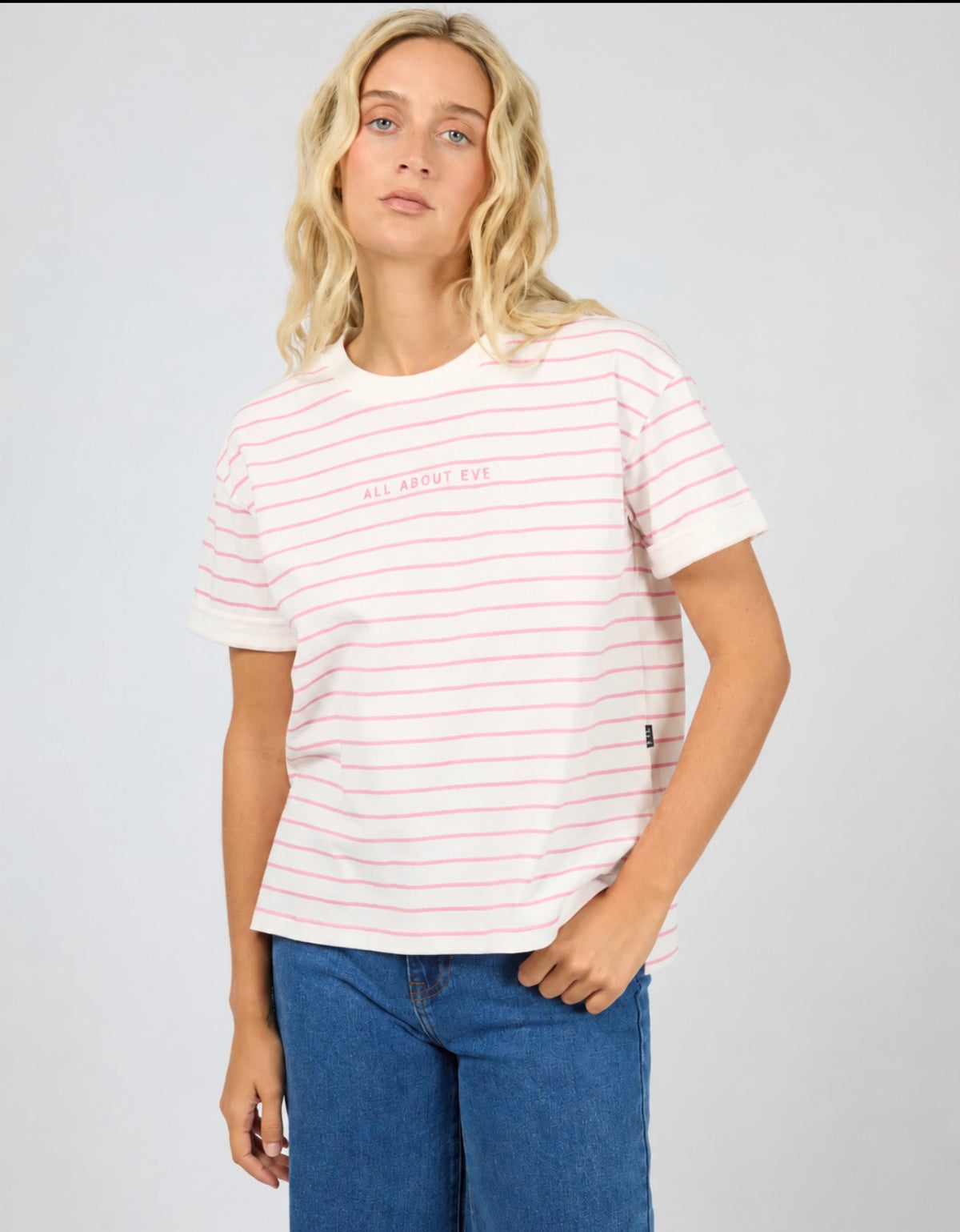 ALL ABOUT EVE / WASHED STRIPPED TEE / 64X5192
