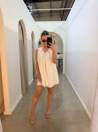 BY FRANKIE LACE TRIM DRESS / WHITE / 1236-2