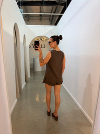 ZARI THE LABEL / CHOC DENIM TIE SKORT / Z109