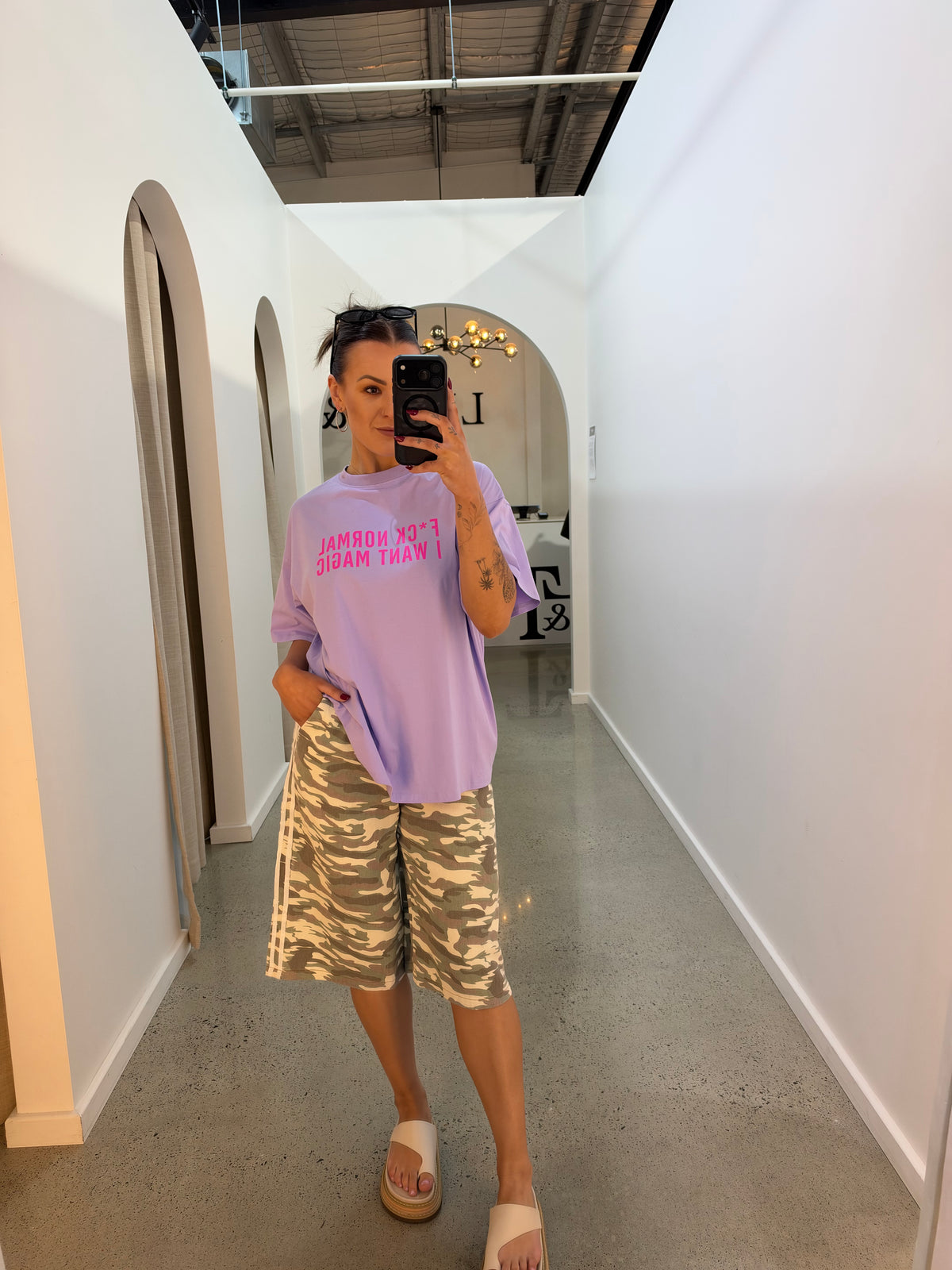 BY FRANKIE / LIGHT CAMO JORTS / 1195-1