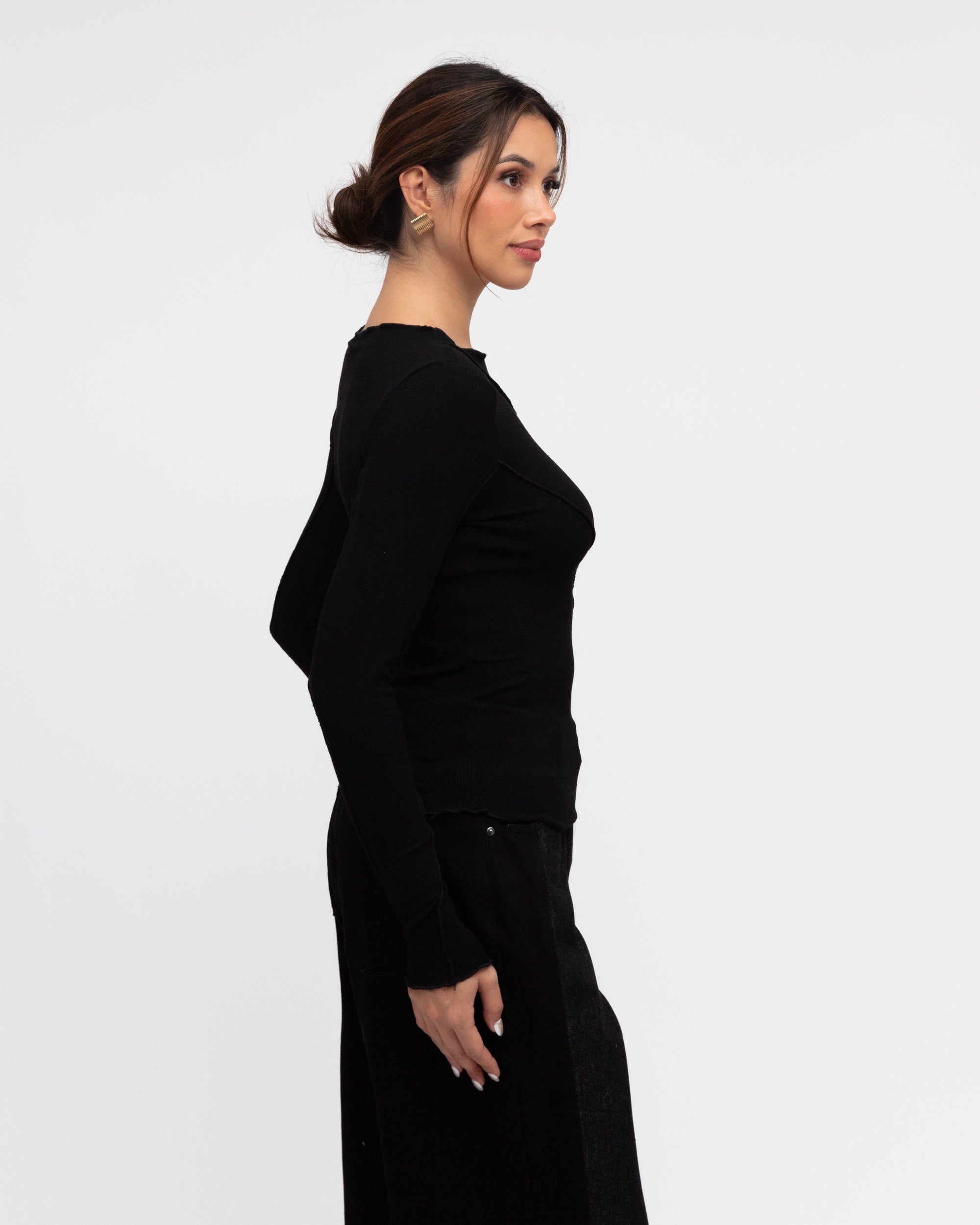 PAPER HEART / SEAMS THAT WAY TOP / BLACK / PH11155
