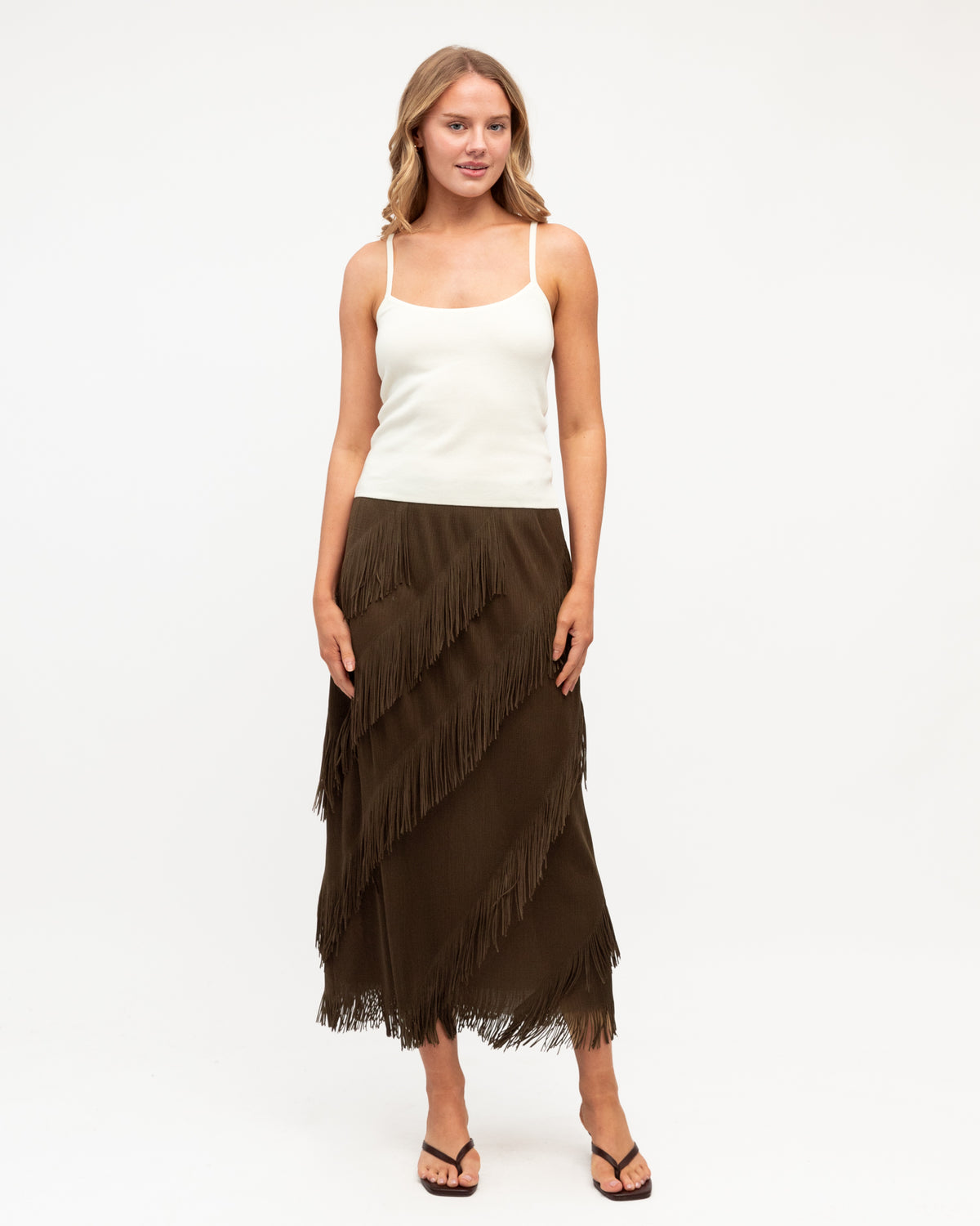 PAPER HEART / TASSEL SKIRT / CHOCOLATE / PH14437