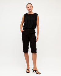 WHITE CLOSET / BUBBLE HEM TOP / BLACK / TF11515