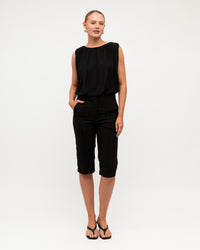 WHITE CLOSET / BUBBLE HEM TOP / BLACK / TF11515
