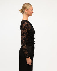 WHITE CLOSET / TARA LACE WRAP TOP / BLACK / TF11937