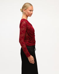 WHITE CLOSET / TARA LACE WRAP TOP / WINE / TF11937