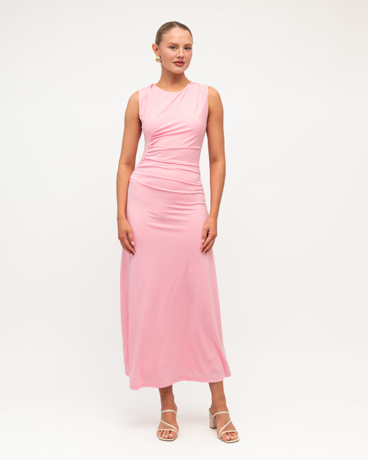 WHITE CLOSET / RIYA MIDI DRESS / PINK / TF11977