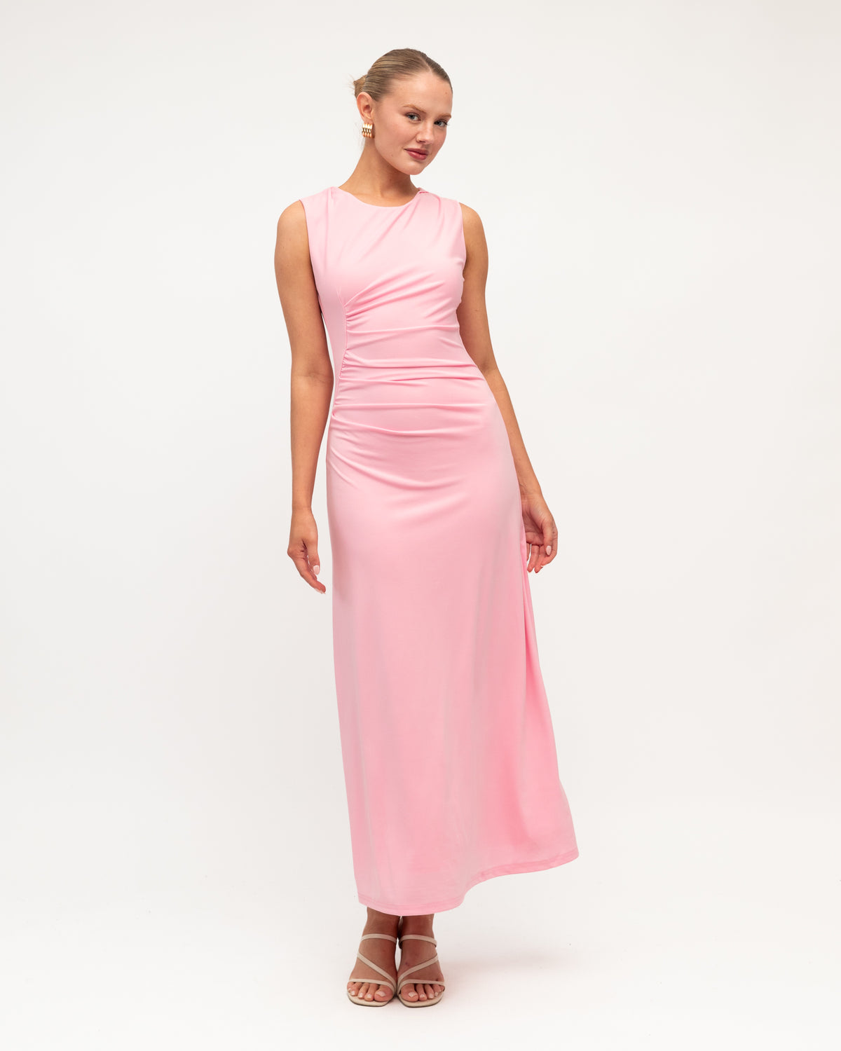 WHITE CLOSET / RIYA MIDI DRESS / PINK / TF11977