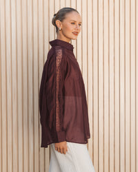 WHITE CLOSET / MABEL SHIRT / MERLOT / TF12002