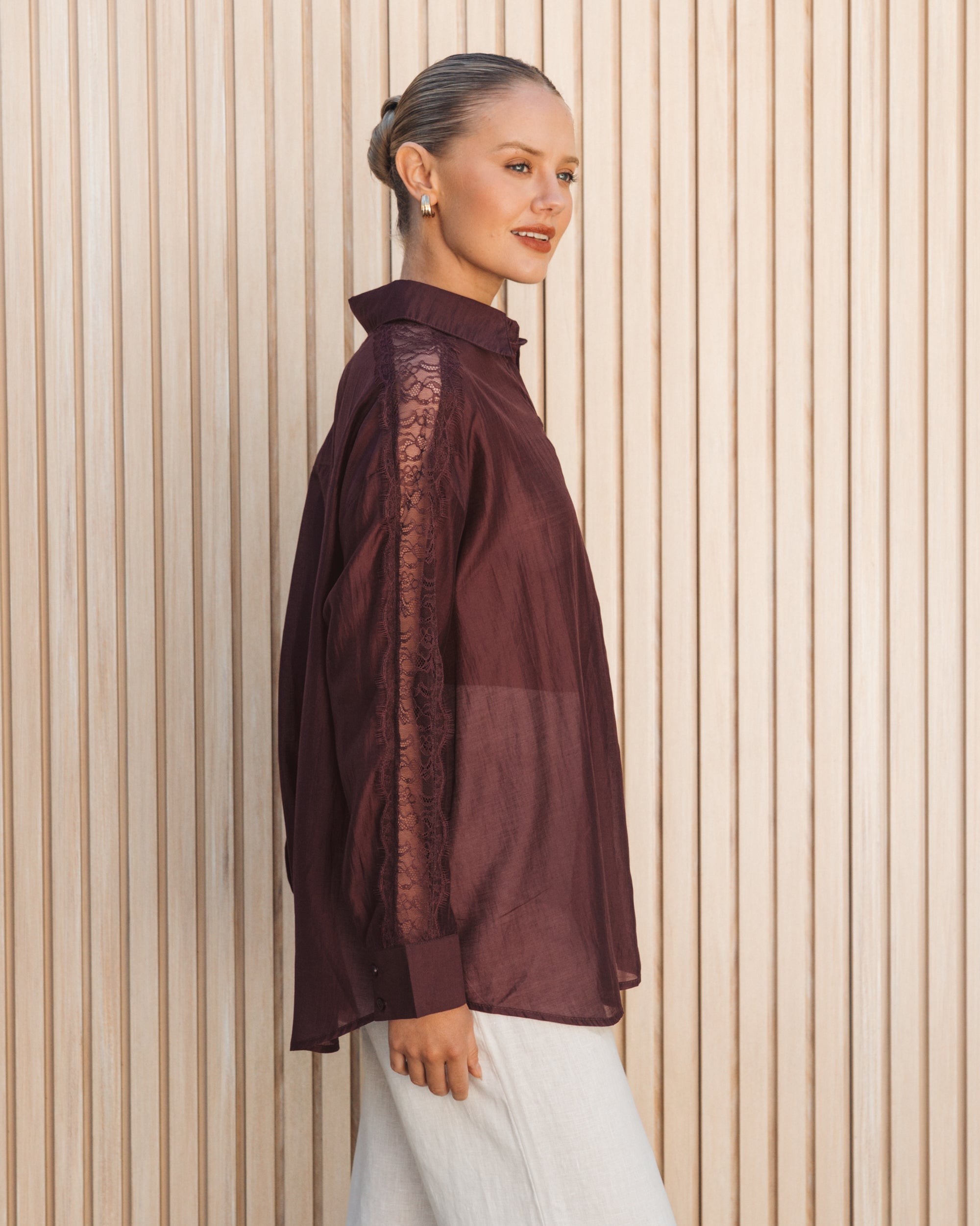 WHITE CLOSET / MABEL SHIRT / MERLOT / TF12002