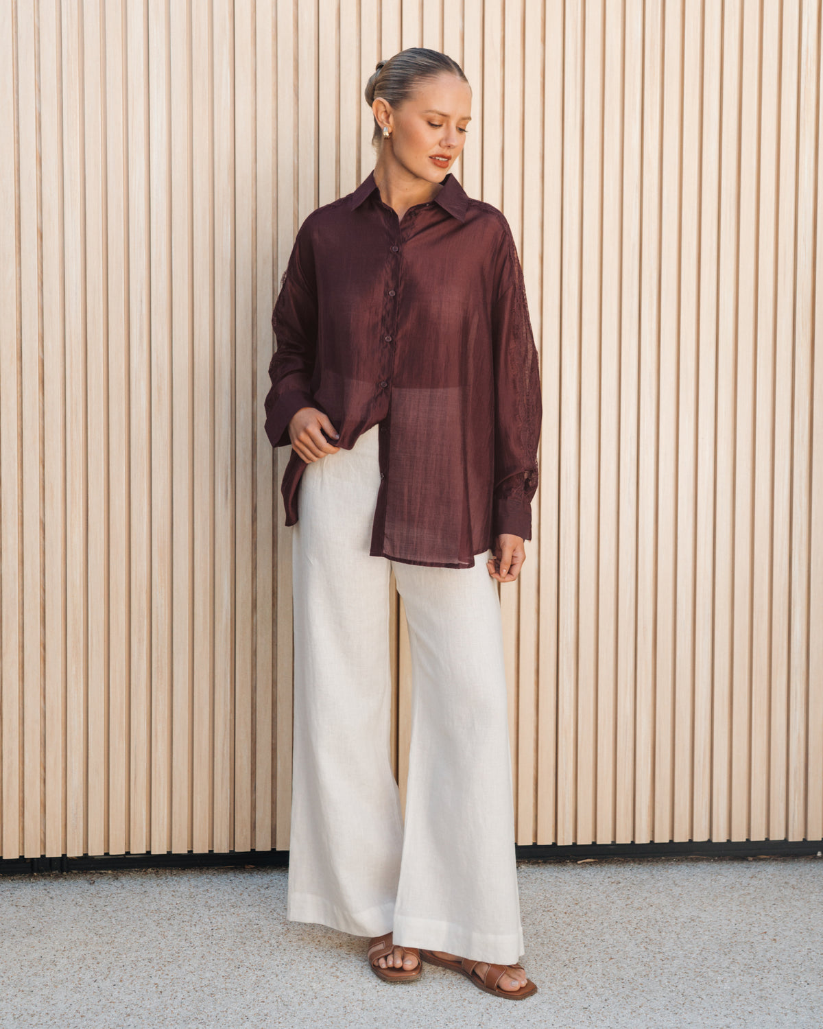 WHITE CLOSET / MABEL SHIRT / MERLOT / TF12002