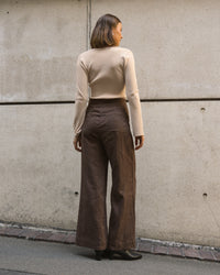 WHITE CLOSET / FLIP LINEN PANTS / CHOCOLATE / TFL7581-65