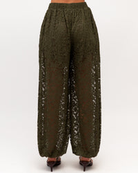 EBBY & I / LACEY LACE BALLON PANT / OLIVE / VV12135