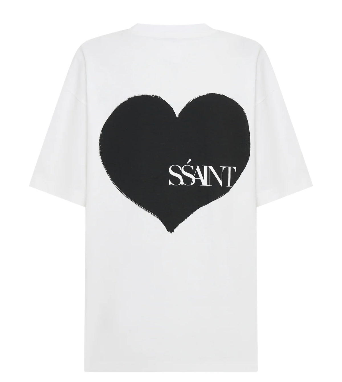 SSAINT / WHITE BLACK HEART TEE